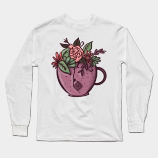 Floral Tea Cup Long Sleeve T-Shirt